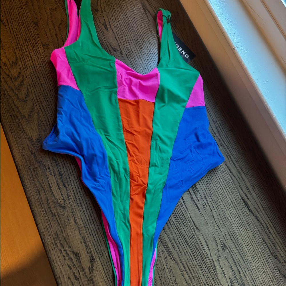 NWT Colorful Woman One Piece Swimsuit - ONEONE